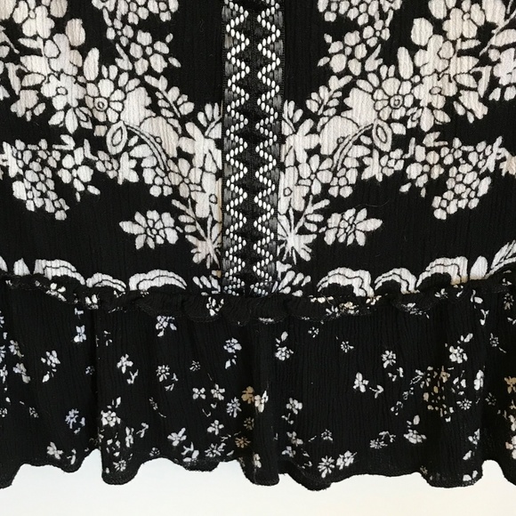 BILA Floral Tunic Sleeveless Tassel Tie Ruffle Hem Embroidered Boho Top Size XXL - Picture 4 of 16